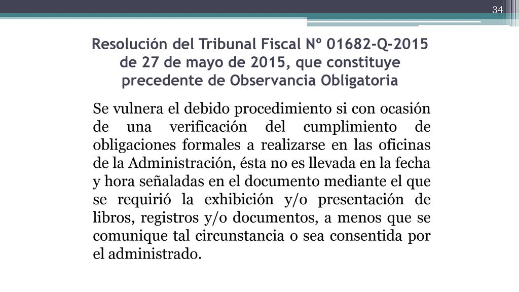 Resolución del Tribunal Fiscal Nº Q-2015 de 27 de mayo de 2015, que constituye precedente de Observancia Obligatoria