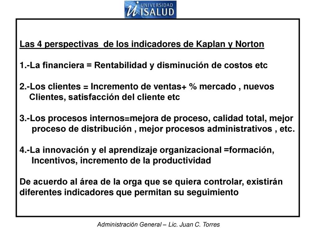 Las 4 perspectivas de los indicadores de Kaplan y Norton