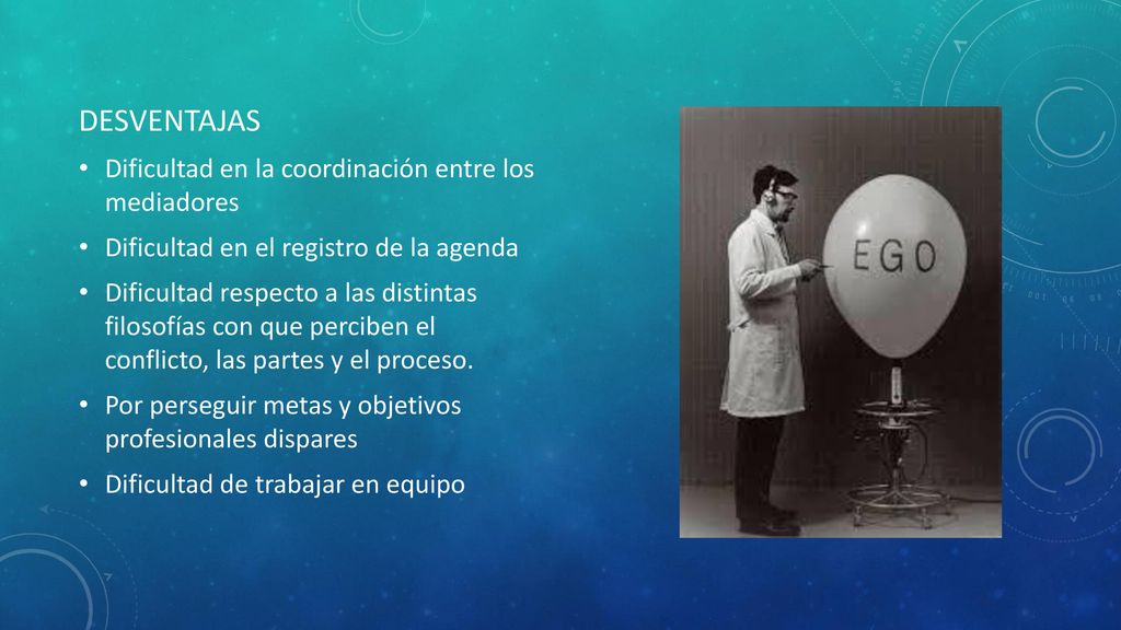 DESVENTAJAS Dificultad en la coordinación entre los mediadores