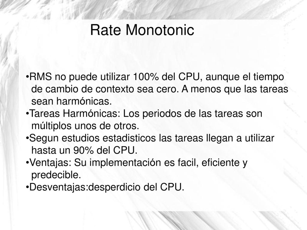 Rate Monotonic RMS no puede utilizar 100% del CPU, aunque el tiempo