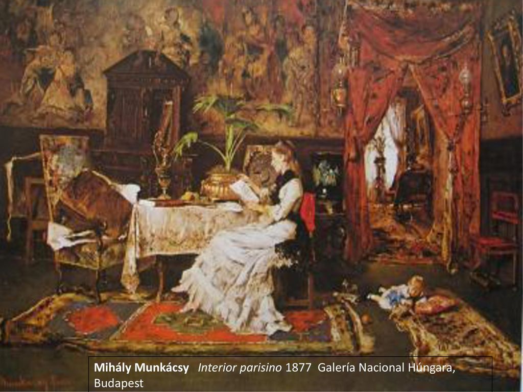 Mihály Munkácsy Interior parisino 1877 Galería Nacional Húngara, Budapest