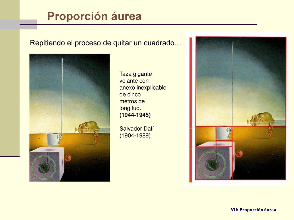 Proporción áurea Repitiendo el proceso de quitar un cuadrado…