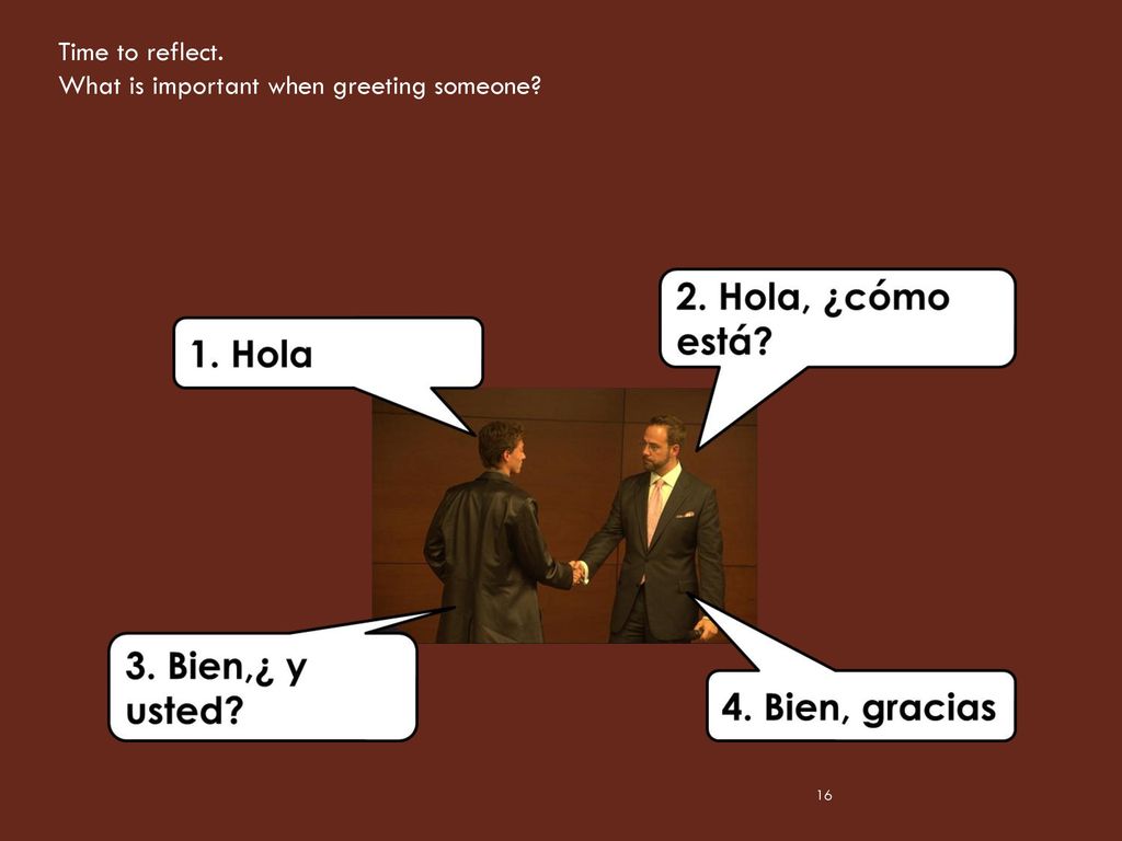 Time to reflect. What is important when greeting someone