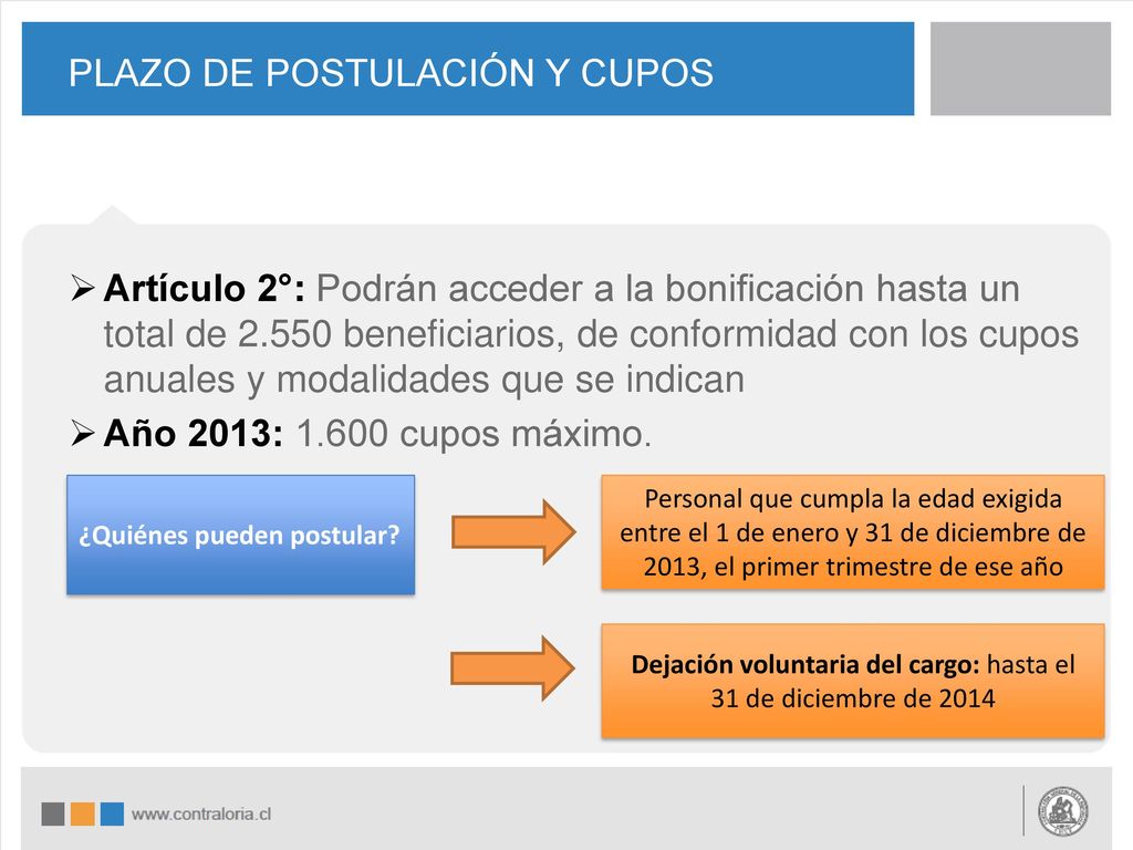 PLAZO DE POSTULACIÓN Y CUPOS