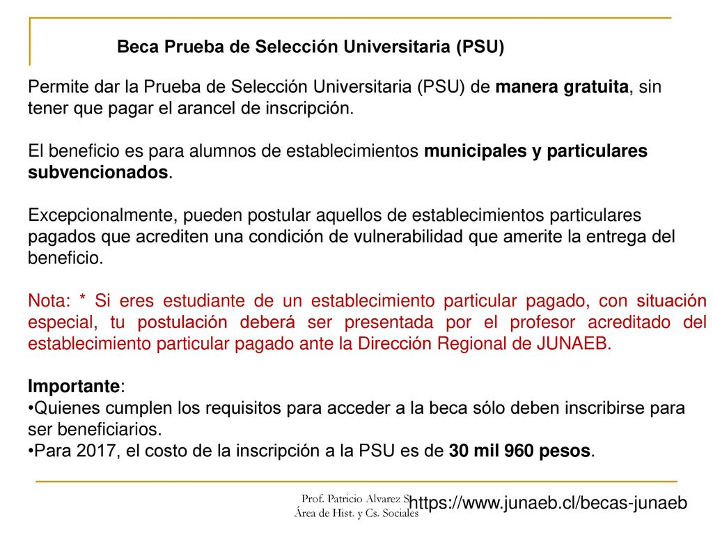 Prof. Patricio Alvarez S. Área de Hist. y Cs. Sociales