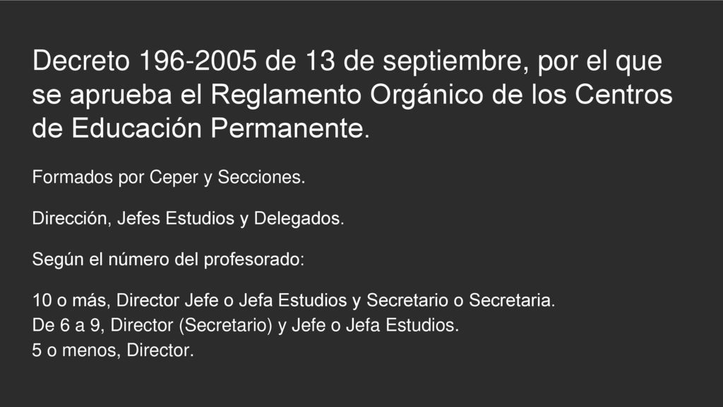 Decreto de 13 de septiembre, por el que se aprueba el Reglamento Orgánico de los Centros de Educación Permanente.