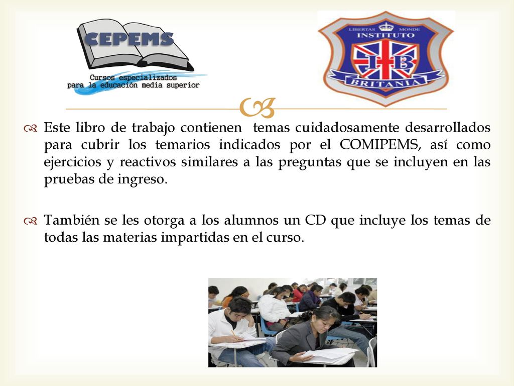 Este libro de trabajo contienen temas cuidadosamente desarrollados para cubrir los temarios indicados por el COMIPEMS, así como ejercicios y reactivos similares a las preguntas que se incluyen en las pruebas de ingreso.