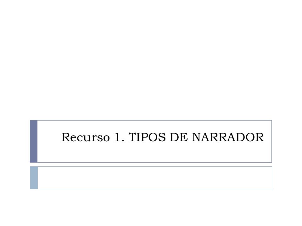 Recurso 1. TIPOS DE NARRADOR