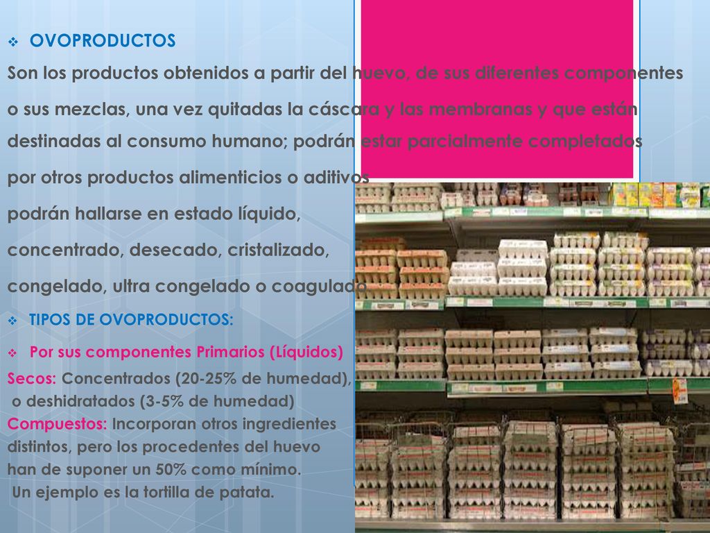 por otros productos alimenticios o aditivos