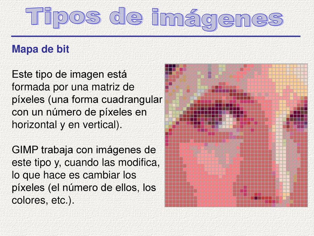 Tipos de imágenes Mapa de bit