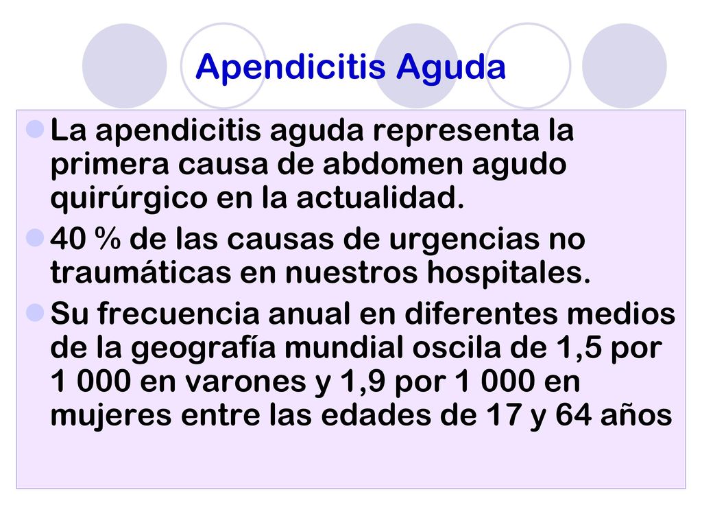Apendicitis Aguda La apendicitis aguda representa la primera causa de abdomen agudo quirúrgico en la actualidad.