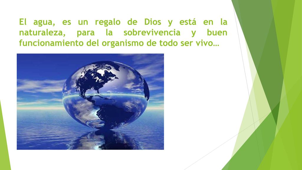 El agua, es un regalo de Dios y está en la naturaleza, para la sobrevivencia y buen funcionamiento del organismo de todo ser vivo…