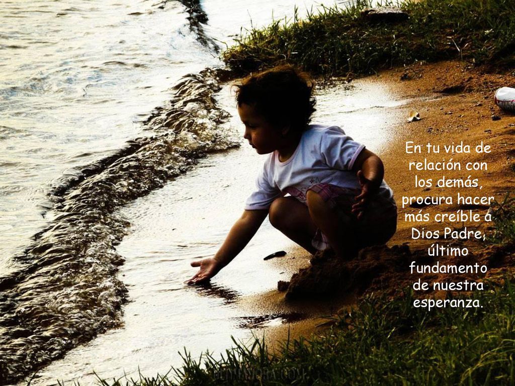 En tu vida de relación con los demás, procura hacer más creíble a Dios Padre, último fundamento de nuestra esperanza.