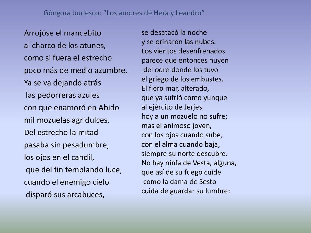 Góngora burlesco: Los amores de Hera y Leandro