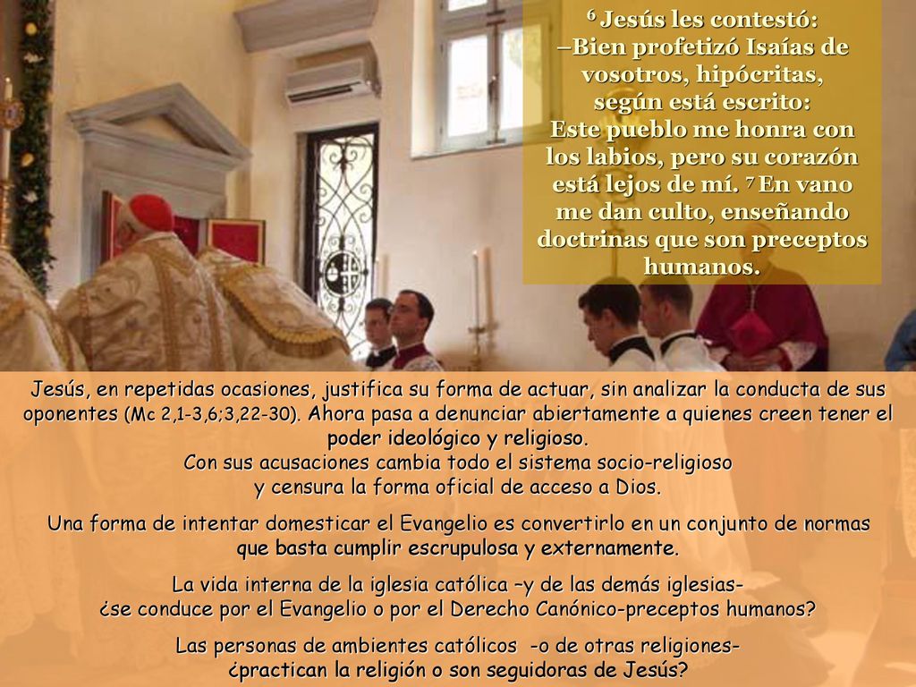 La vida interna de la iglesia católica –y de las demás iglesias-