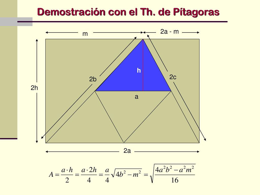 Demostración con el Th. de Pítagoras