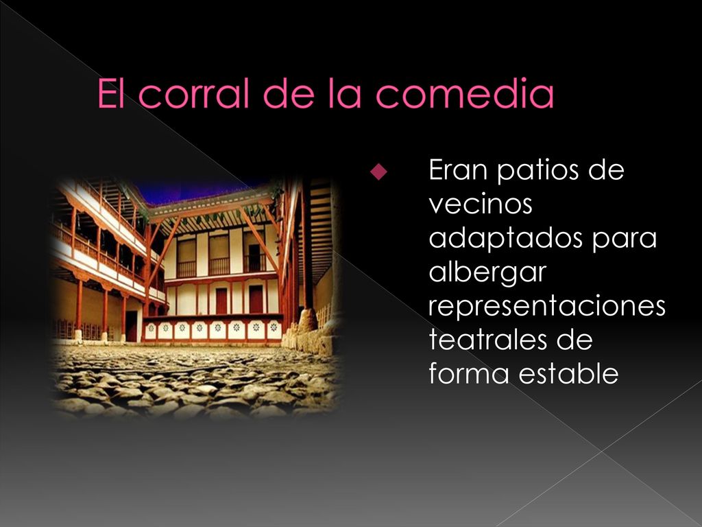 El corral de la comedia Eran patios de vecinos adaptados para albergar representaciones teatrales de forma estable.