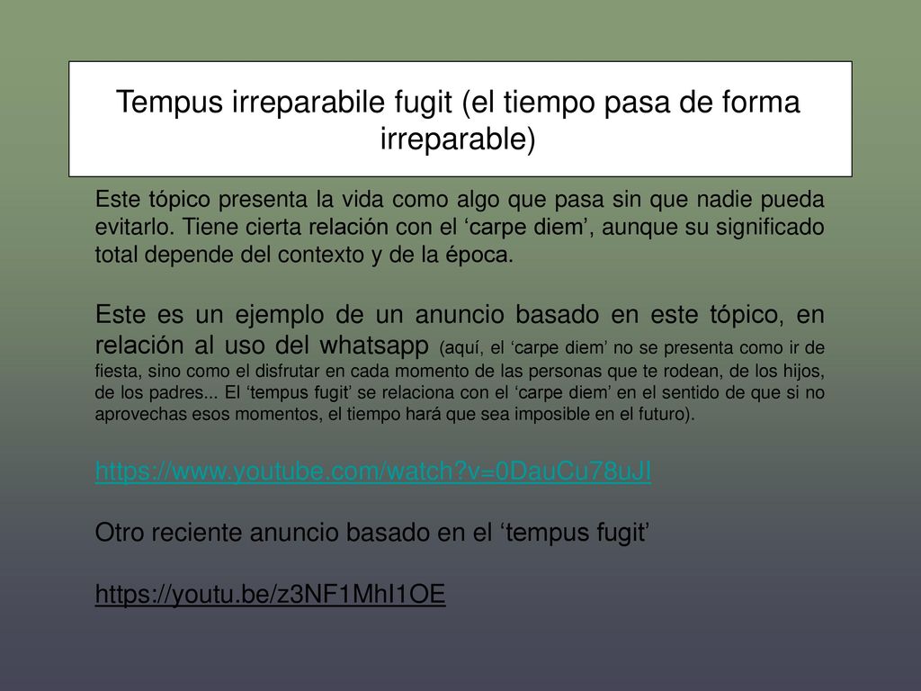 Tempus irreparabile fugit (el tiempo pasa de forma irreparable)