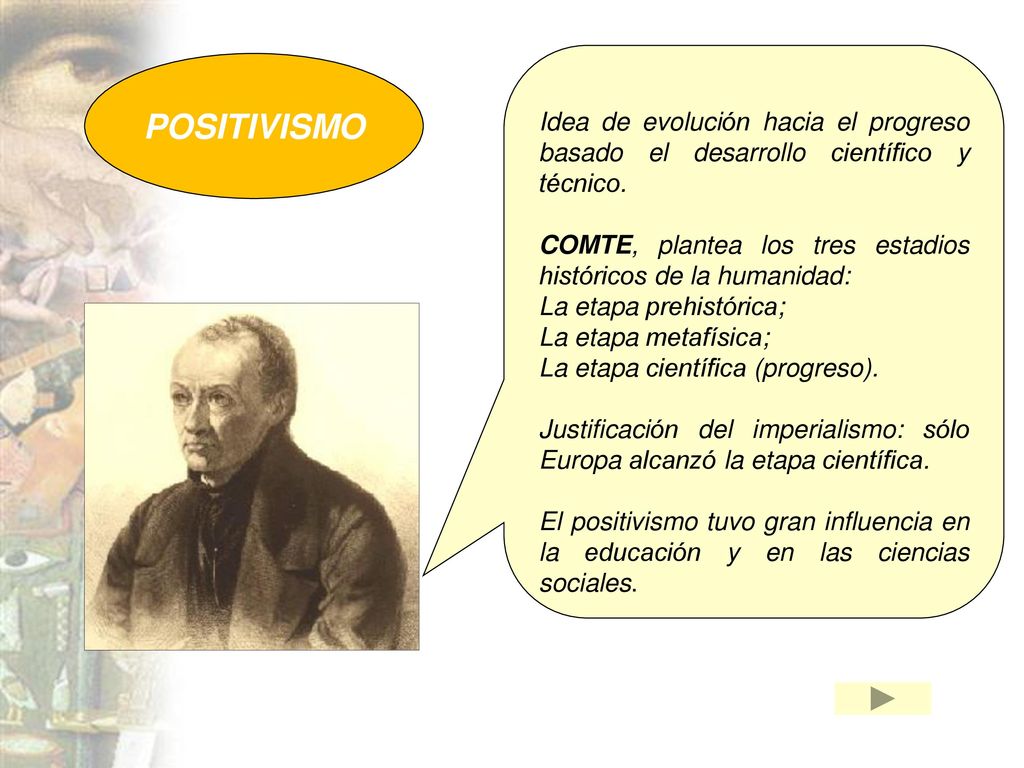 Idea de evolución hacia el progreso basado el desarrollo científico y técnico.