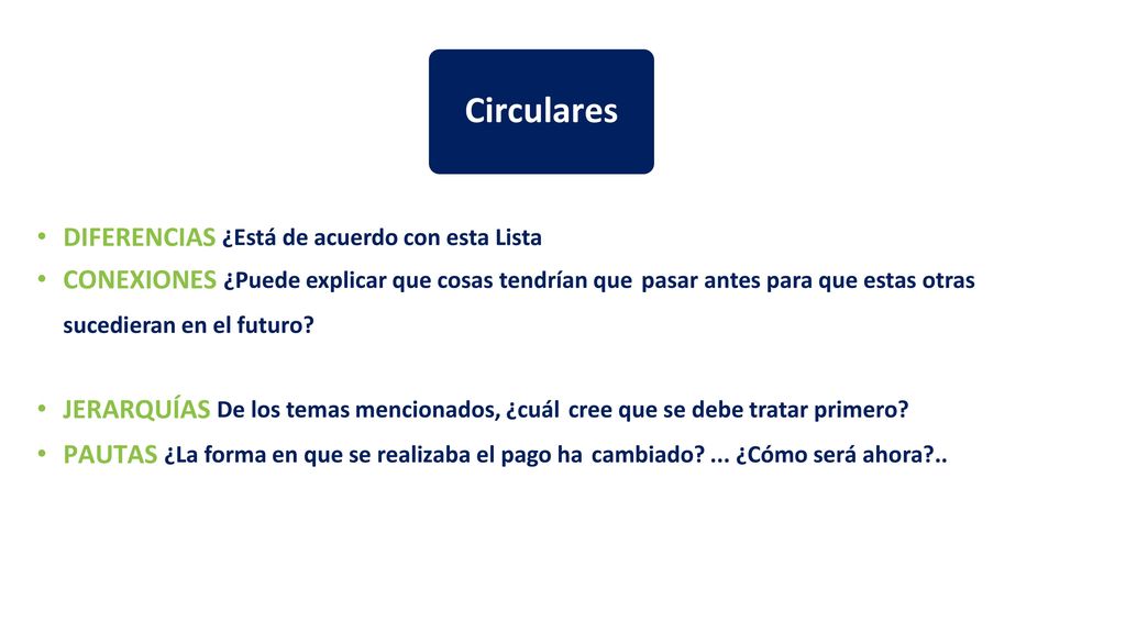 Circulares DIFERENCIAS ¿Está de acuerdo con esta Lista