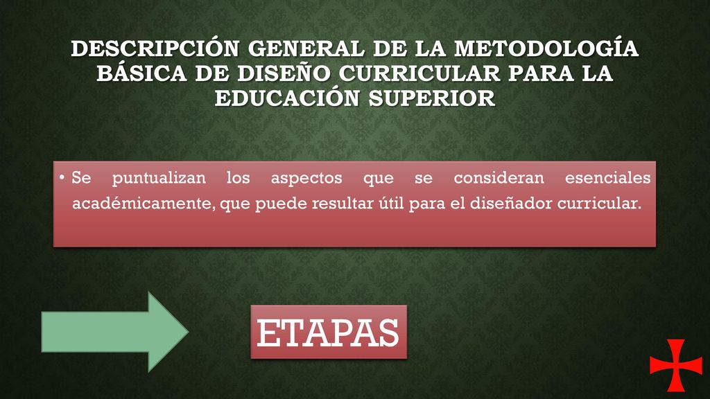 Descripción general de la metodología básica de diseño curricular para la educación superior