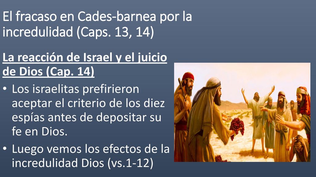 El fracaso en Cades-barnea por la incredulidad (Caps. 13, 14)