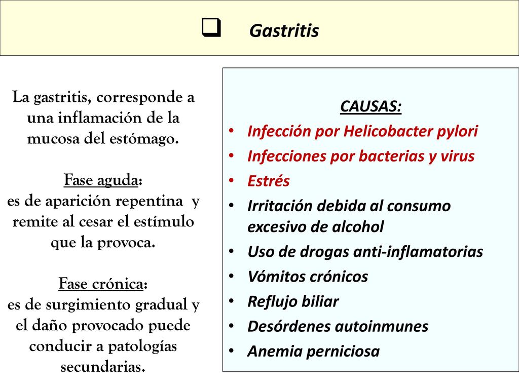 La gastritis, corresponde a una inflamación de la mucosa del estómago.