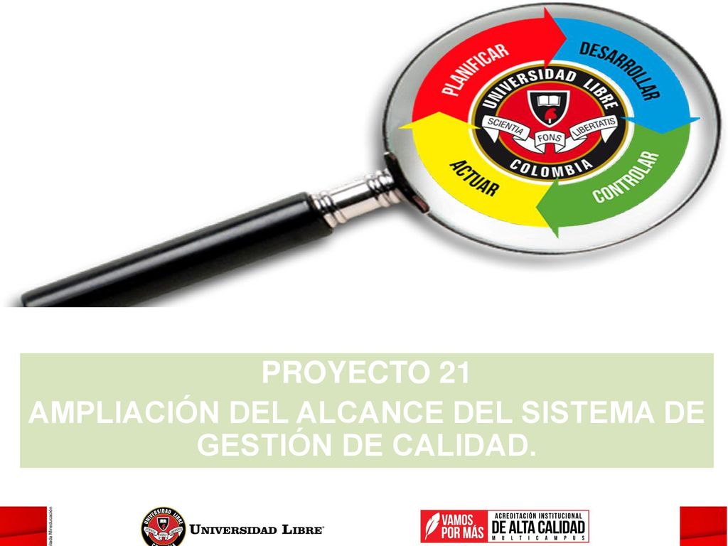 PROYECTO 21 AMPLIACIÓN DEL ALCANCE DEL SISTEMA DE GESTIÓN DE CALIDAD.
