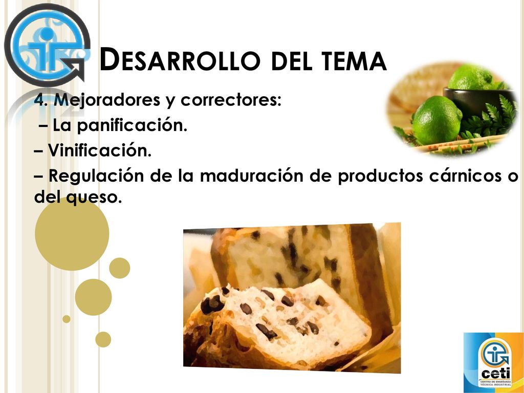 Desarrollo del tema 4. Mejoradores y correctores: – La panificación.