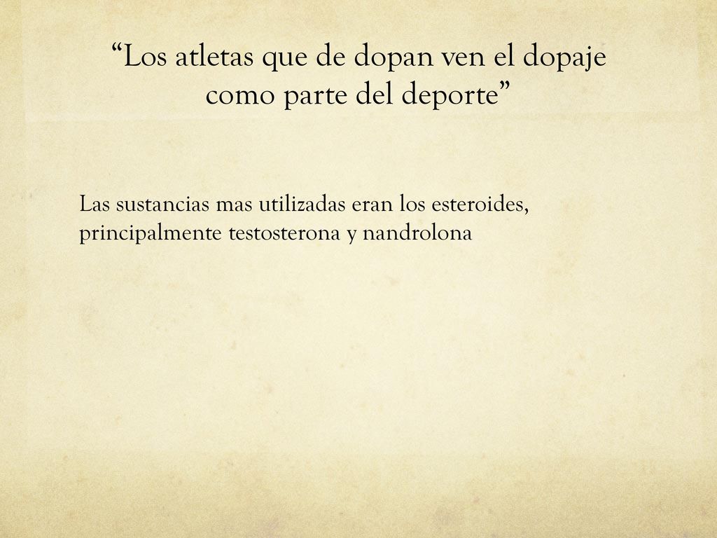 Los atletas que de dopan ven el dopaje como parte del deporte