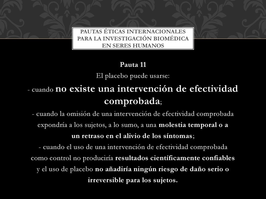 Pautas Éticas Internacionales para la Investigación Biomédica en Seres Humanos