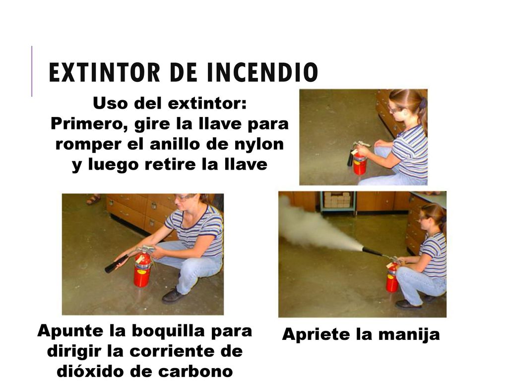 Apunte la boquilla para dirigir la corriente de dióxido de carbono