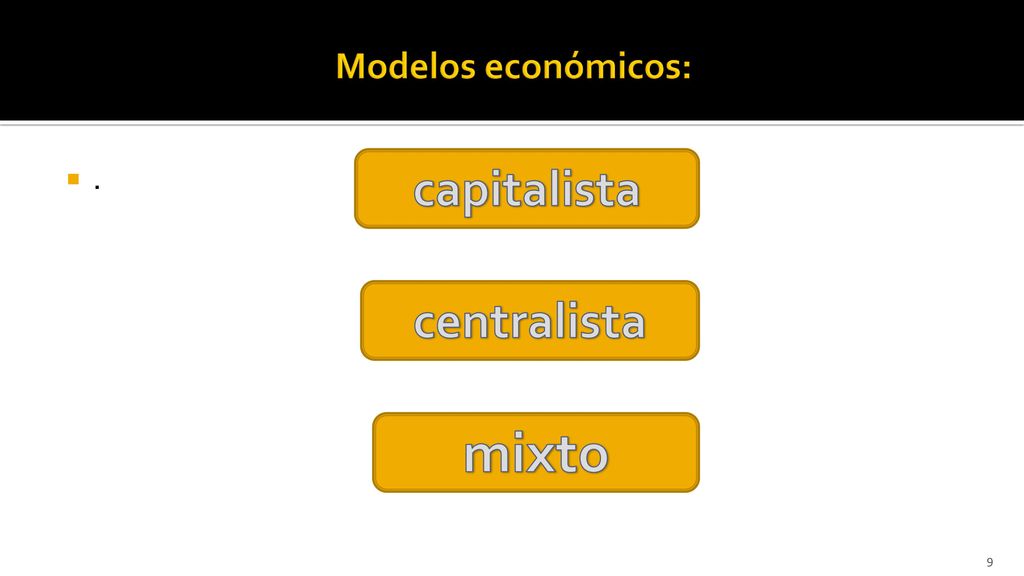 Modelos económicos: . capitalista centralista mixto