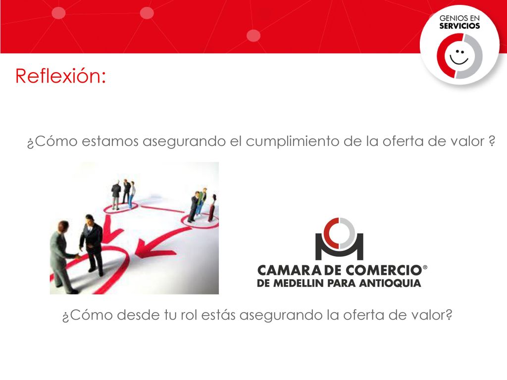 Reflexión: ¿Cómo estamos asegurando el cumplimiento de la oferta de valor .