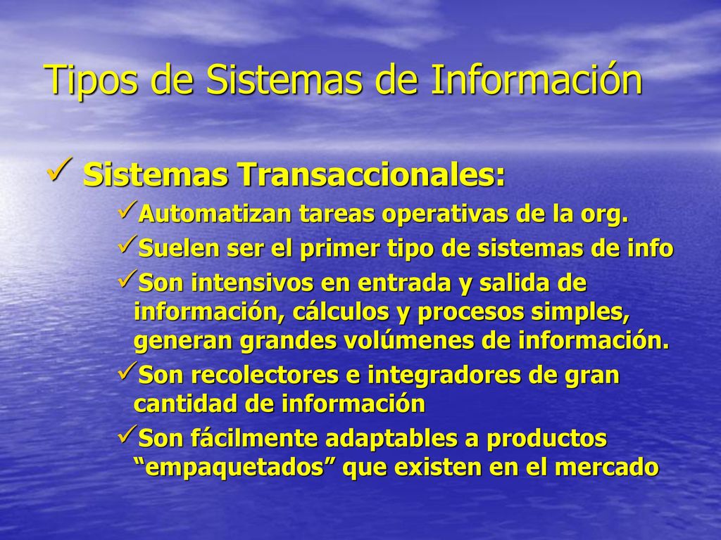 Tipos de Sistemas de Información