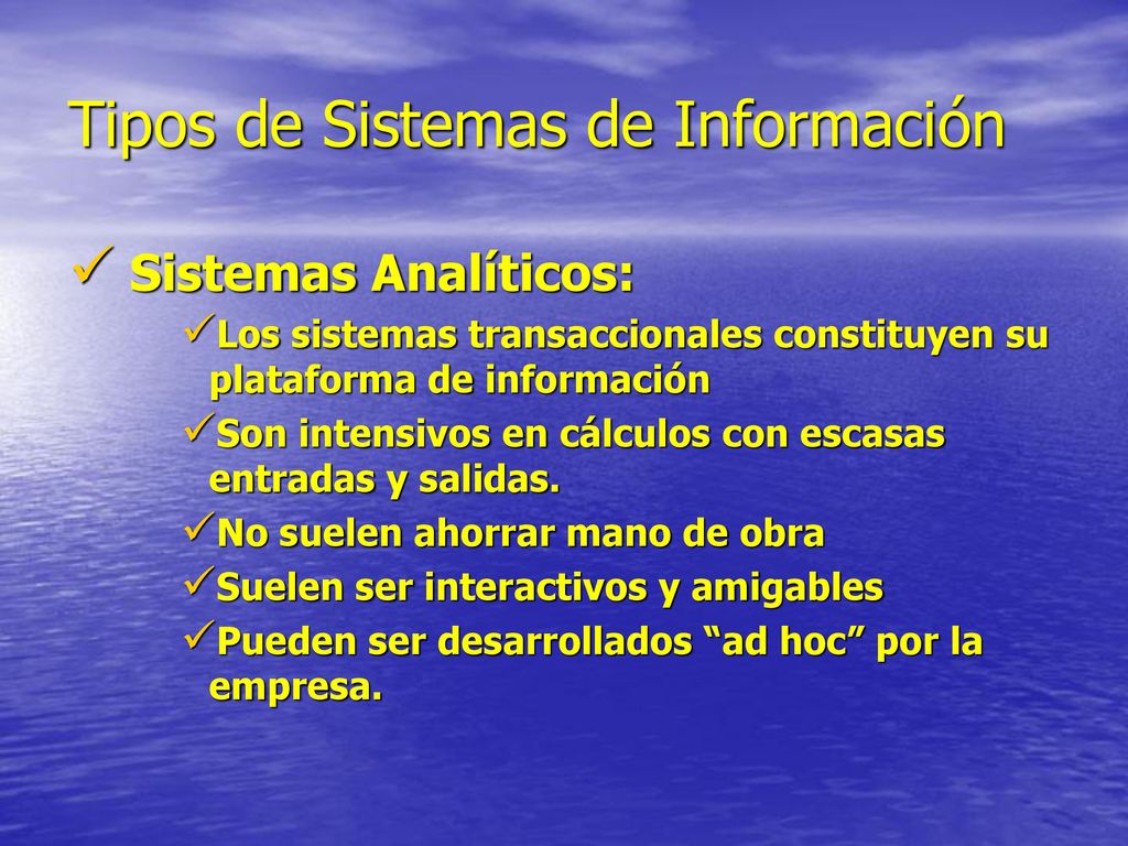 Tipos de Sistemas de Información