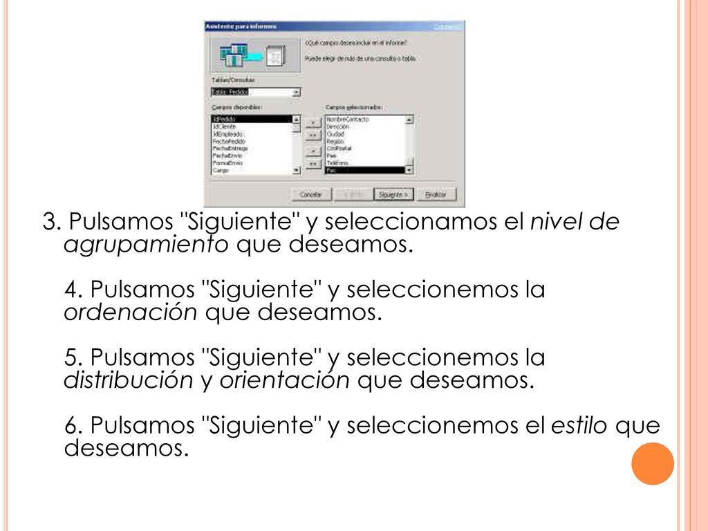 3. Pulsamos Siguiente y seleccionamos el nivel de agrupamiento que deseamos.