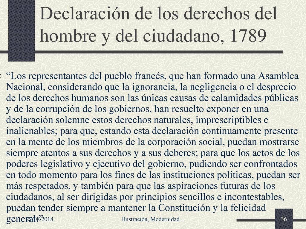 Declaración de los derechos del hombre y del ciudadano, 1789