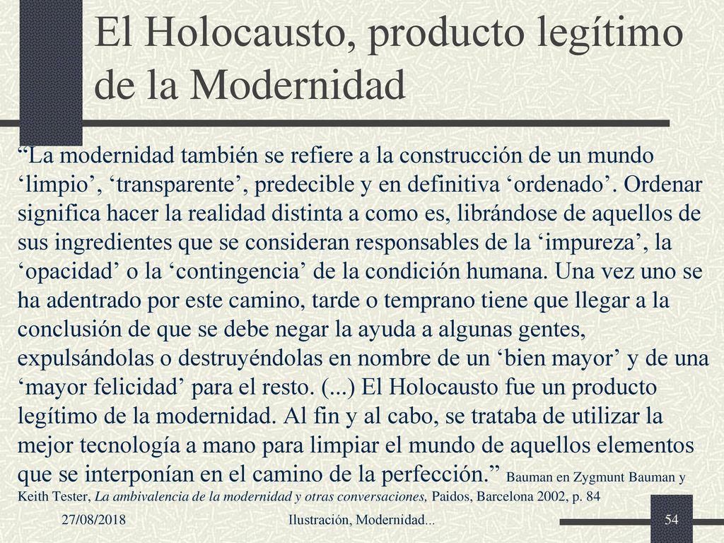 El Holocausto, producto legítimo de la Modernidad