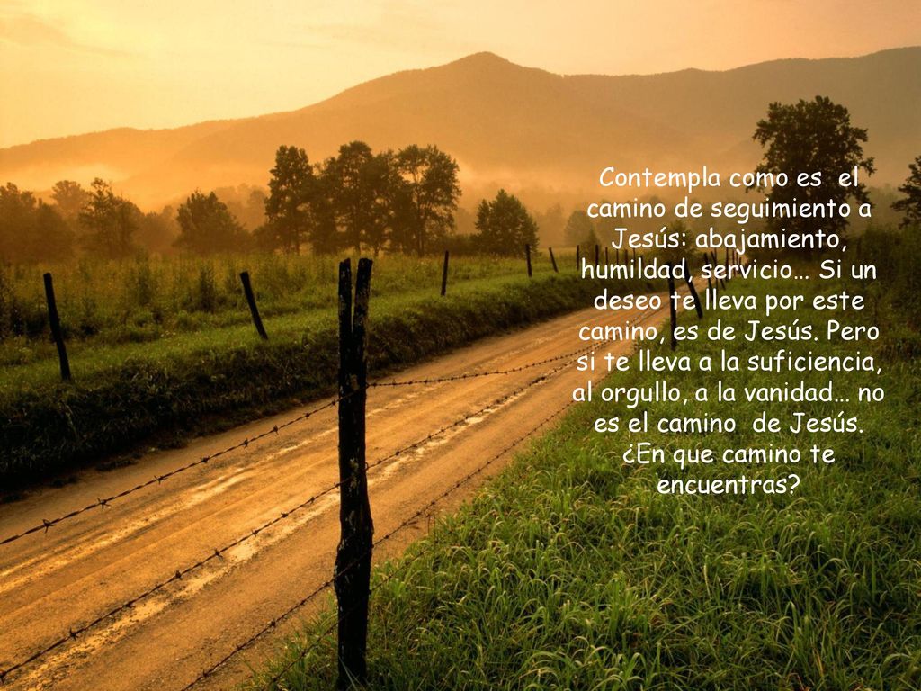Contempla como es el camino de seguimiento a Jesús: abajamiento, humildad, servicio… Si un deseo te lleva por este camino, es de Jesús.