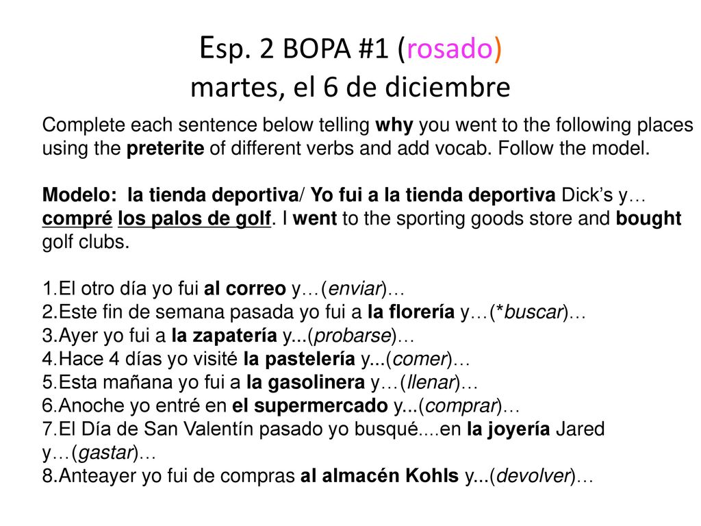 Esp. 2 BOPA #1 (rosado) martes, el 6 de diciembre