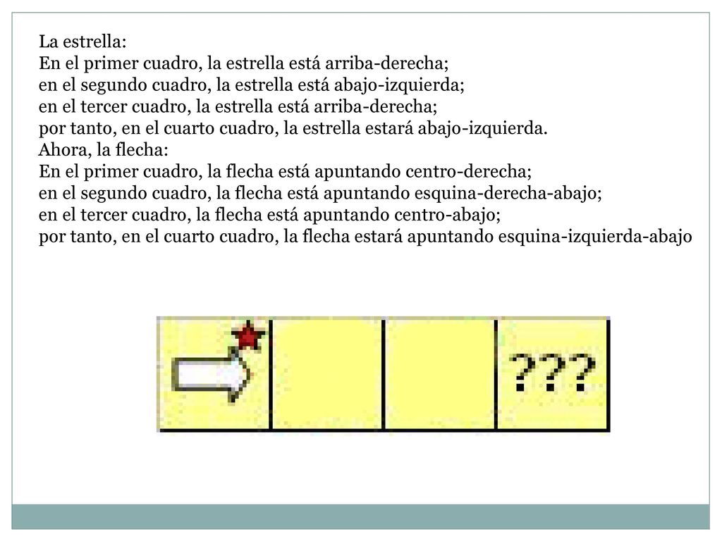 La estrella: En el primer cuadro, la estrella está arriba-derecha; en el segundo cuadro, la estrella está abajo-izquierda;