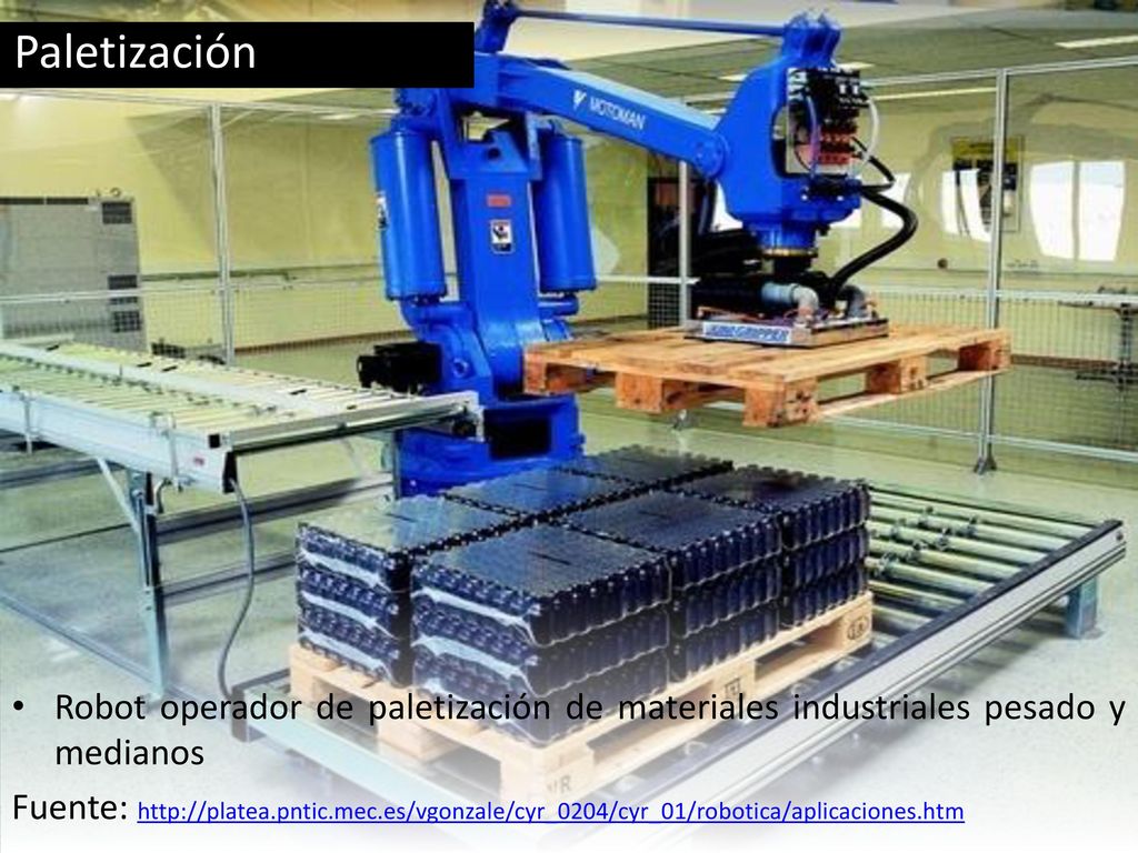 Paletización Robot operador de paletización de materiales industriales pesado y medianos.