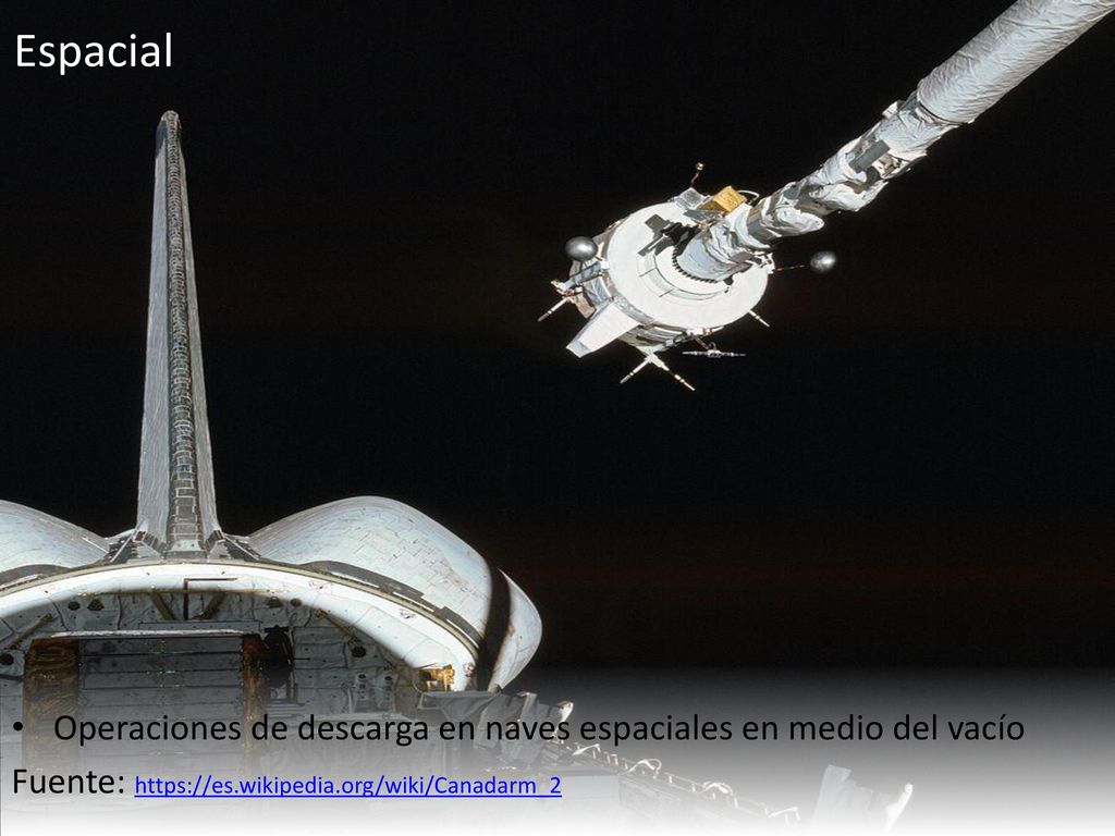 Espacial Operaciones de descarga en naves espaciales en medio del vacío.