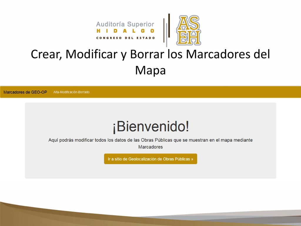 Crear, Modificar y Borrar los Marcadores del Mapa