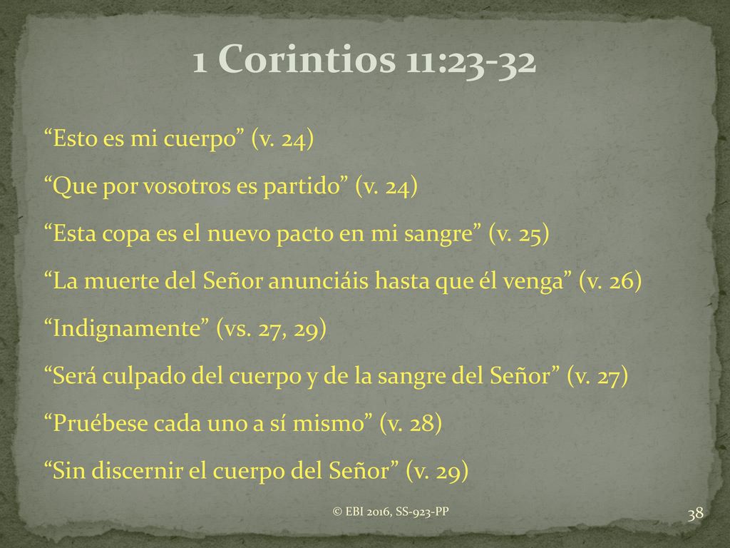 1 Corintios 11:23-32 Esto es mi cuerpo (v. 24)