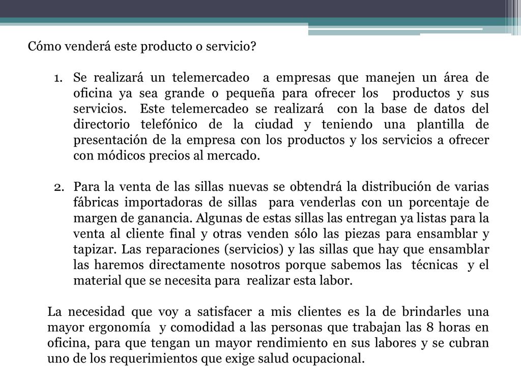 Cómo venderá este producto o servicio