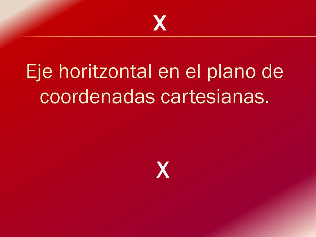 Eje horitzontal en el plano de coordenadas cartesianas.