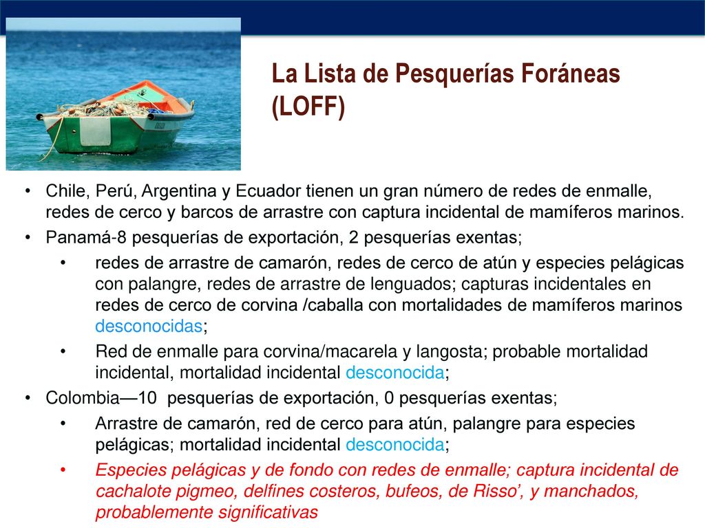 La Lista de Pesquerías Foráneas (LOFF)