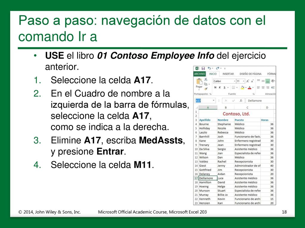 Paso a paso: navegación de datos con el comando Ir a